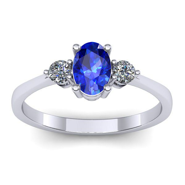 Inel logodna cu safir oval