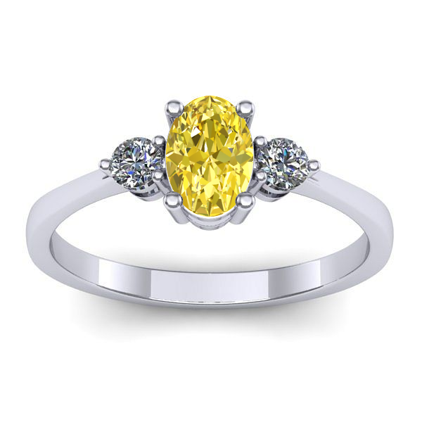 Inel logodna cu safir galben oval