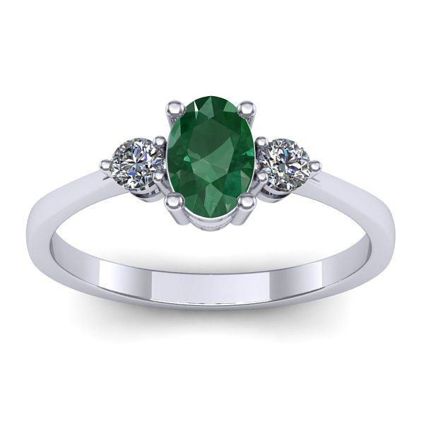 Inel de logodna cu smarald oval
