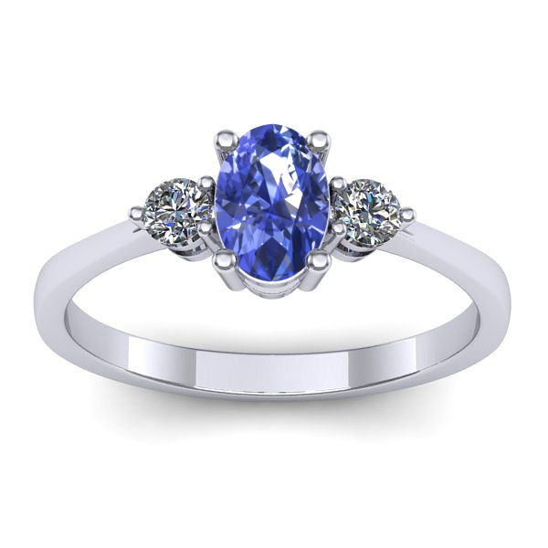 Inel logodna cu tanzanit oval