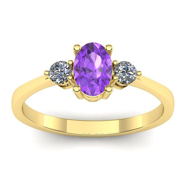 Inel cu ametist oval