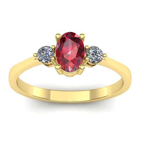 Inel cu rubin oval