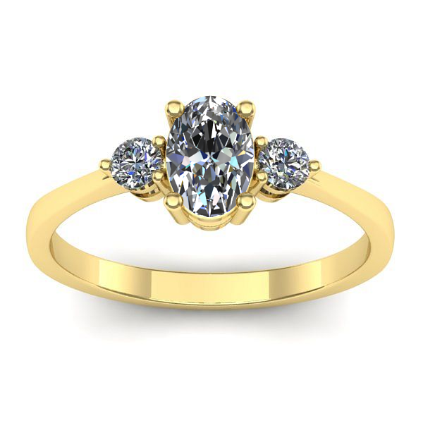 Inel logodna cu safir alb oval