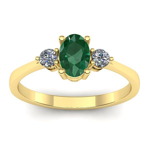 Inel logodna cu smarald oval