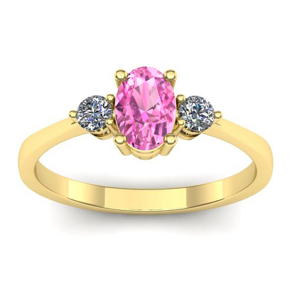 Inel de logodna cu safir roz oval