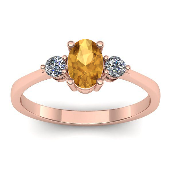 Inel de logodna cu citrin oval