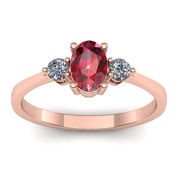 Inel de logodna cu rubin oval