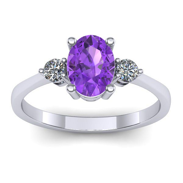 Inel de logodna cu ametist oval