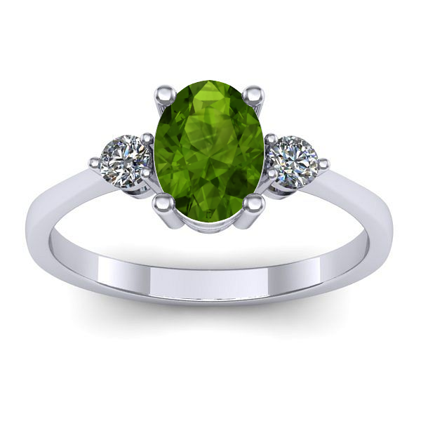 Inel de logodna cu peridot oval