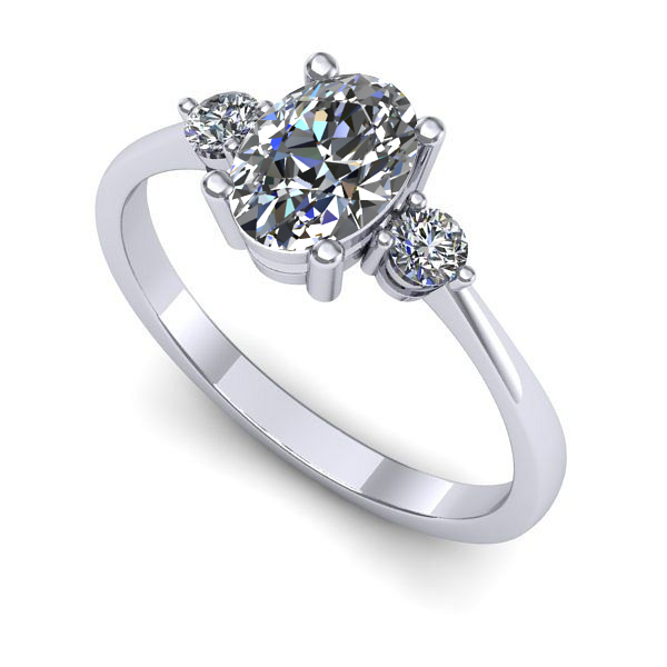 Inel logodna din aur alb cu diamant de laborator