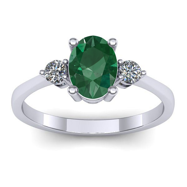 Inel de logodna cu smarald oval