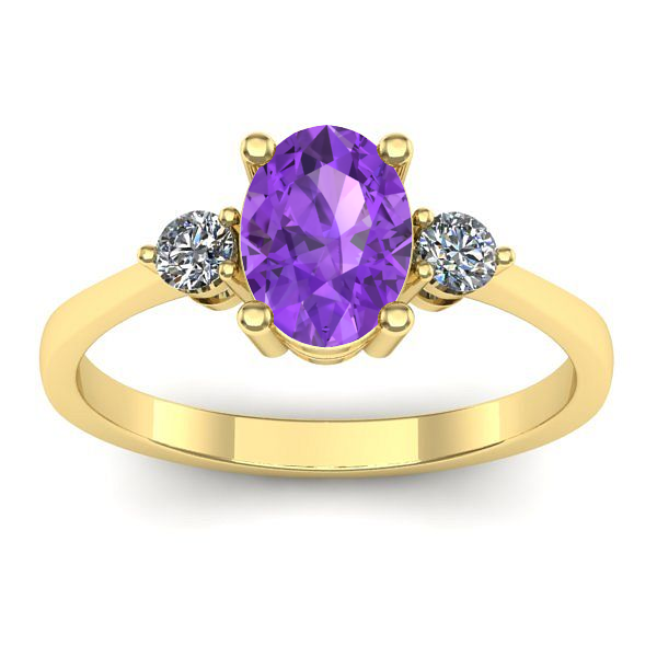 Inel cu ametist oval