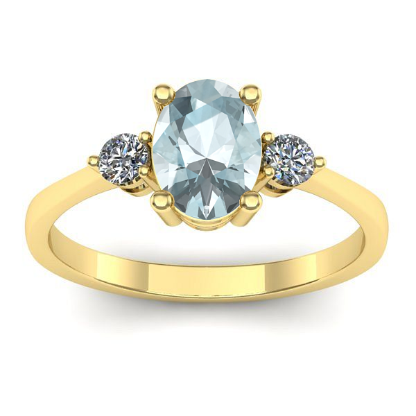 Inel de logodna cu aquamarin oval