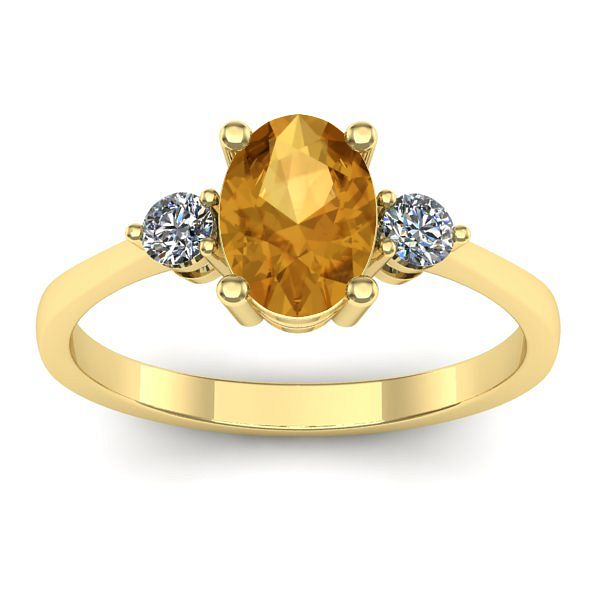 Inel logodna cu citrin oval