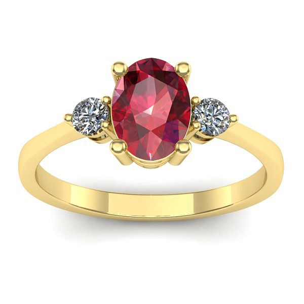 Inel cu rubin oval