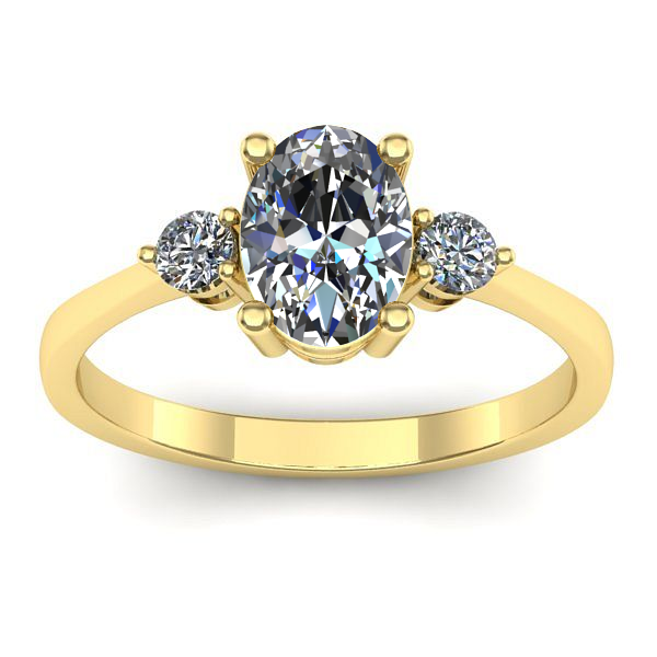 Inel logodna cu safir alb oval