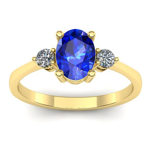 Inel logodna cu safir oval