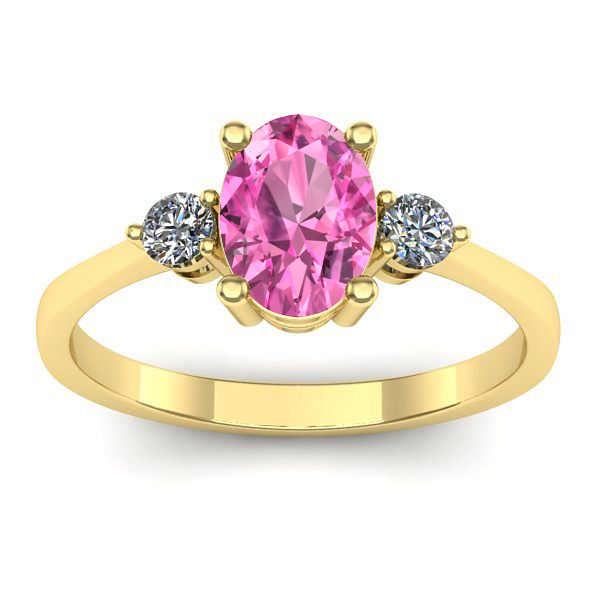 Inel de logodna cu safir roz oval