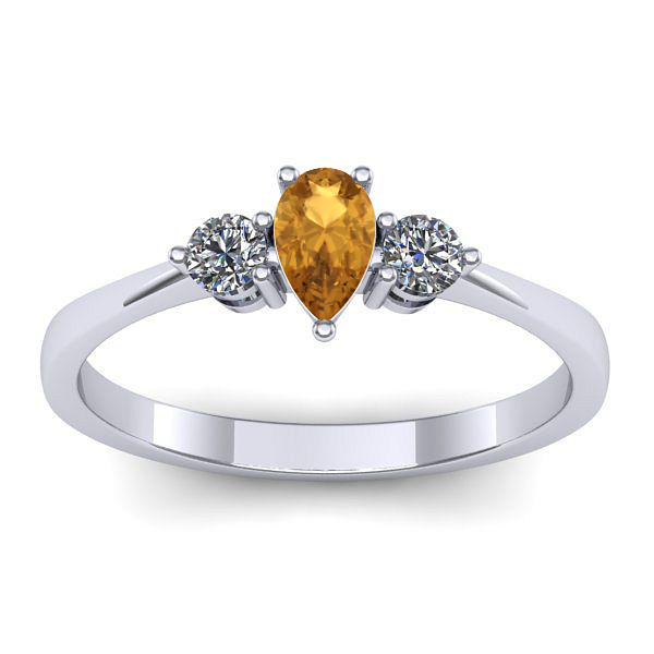 Inel logodna cu citrin lacrima