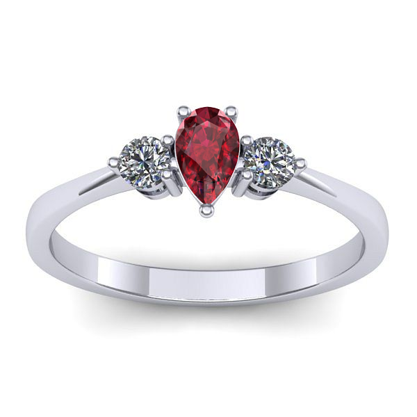 Inel cu rubin lacrima