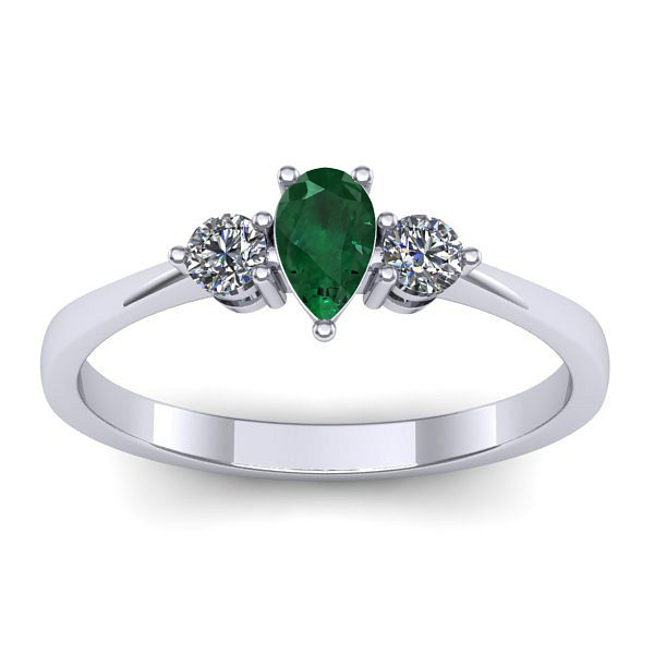 Inel de logodna cu smarald lacrima