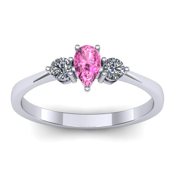 Inel de logodna cu safir roz lacrima