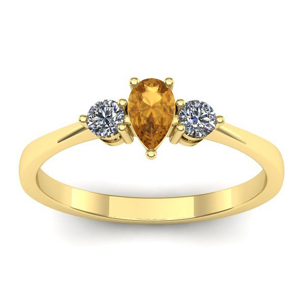 Inel de logodna cu citrin lacrima