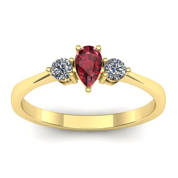 Inel de logodna cu rubin lacrima