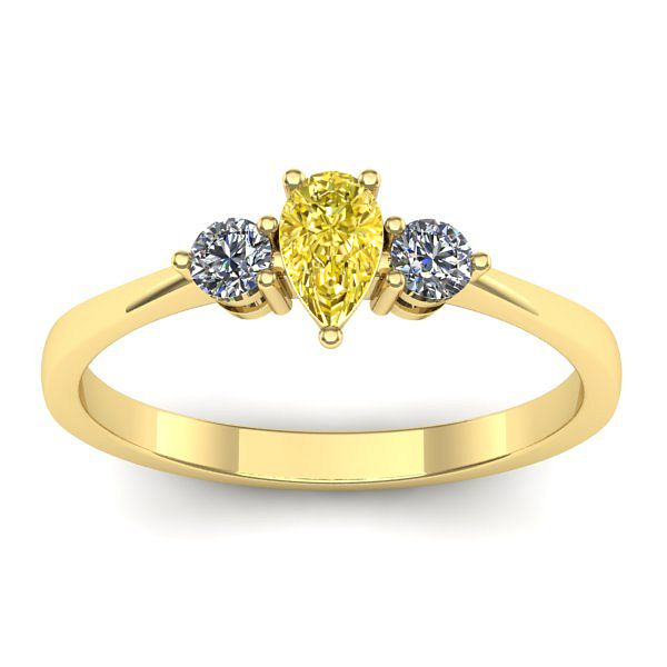 Inel cu safir galben lacrima