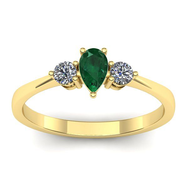 Inel cu smarald lacrima