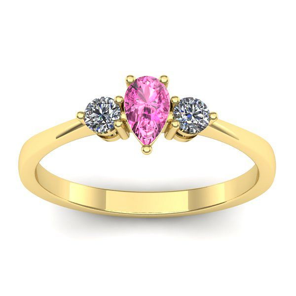 Inel de logodna cu safir roz lacrima