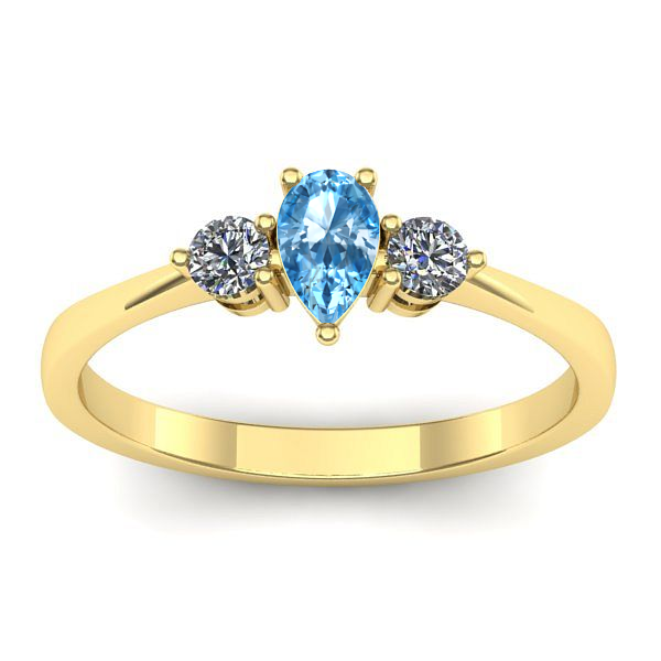 Inel logodna cu topaz blue lacrima