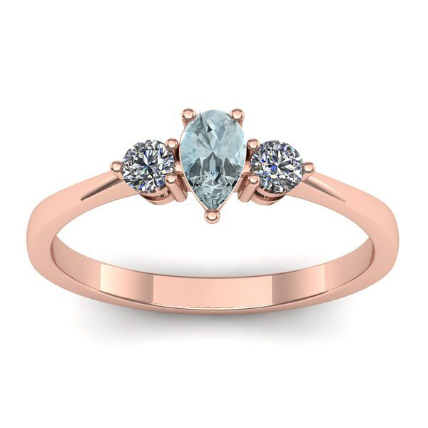 Inel cu aquamarin lacrima