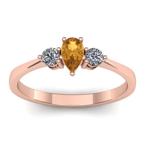 Inel logodna cu citrin lacrima