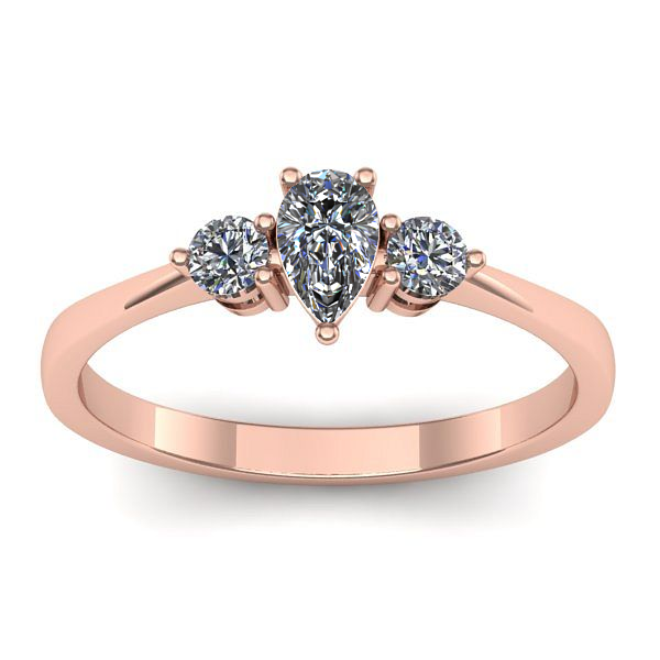 Inel cu safir alb lacrima