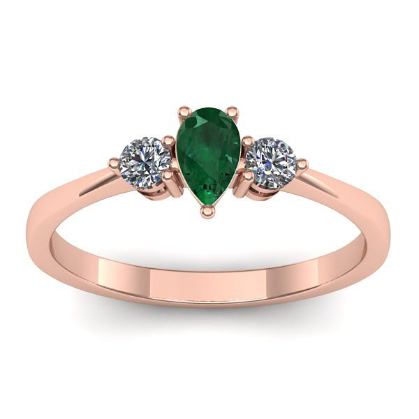 Inel de logodna cu smarald lacrima