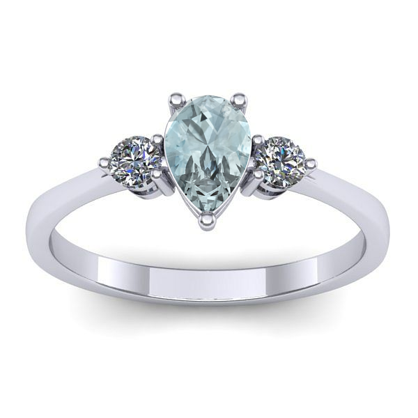 Inel cu aquamarin lacrima