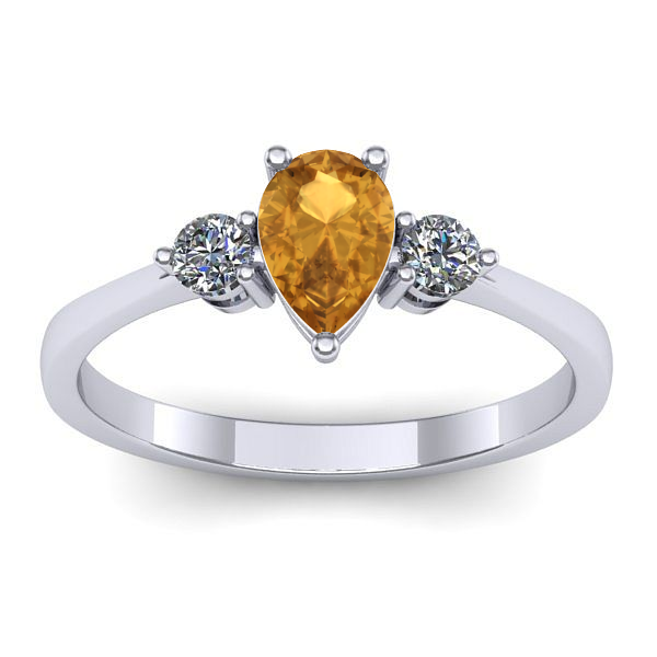 Inel logodna cu citrin lacrima