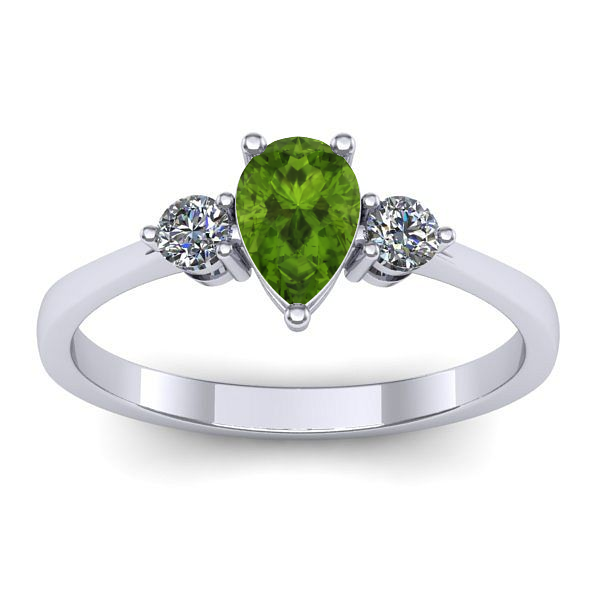 Inel logodna cu peridot lacrima