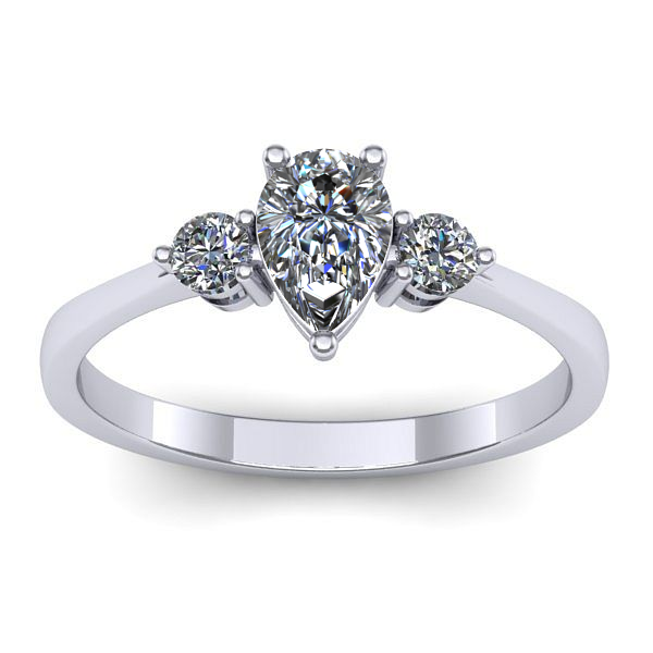 Inel de logodna cu safir alb lacrima