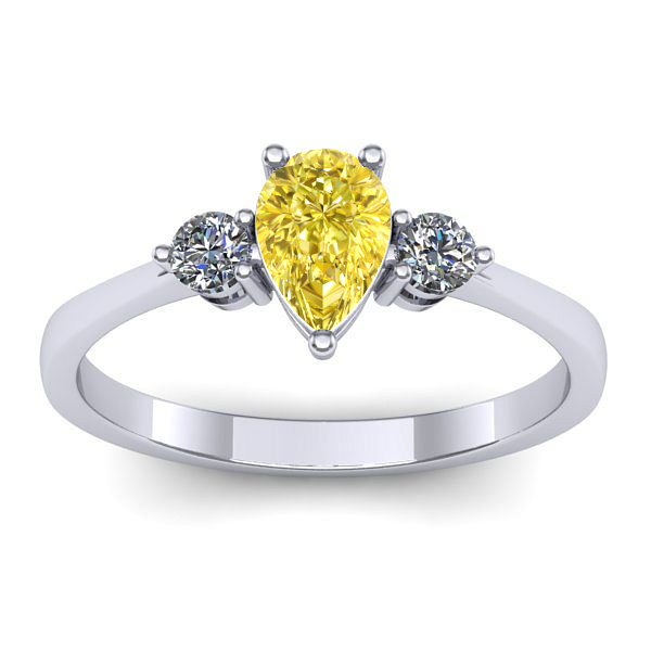 Inel logodna cu safir galben lacrima