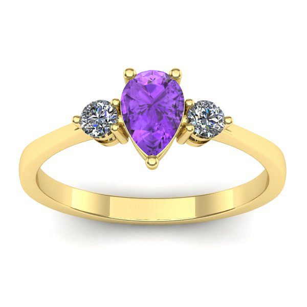 Inel de logodna cu ametist lacrima