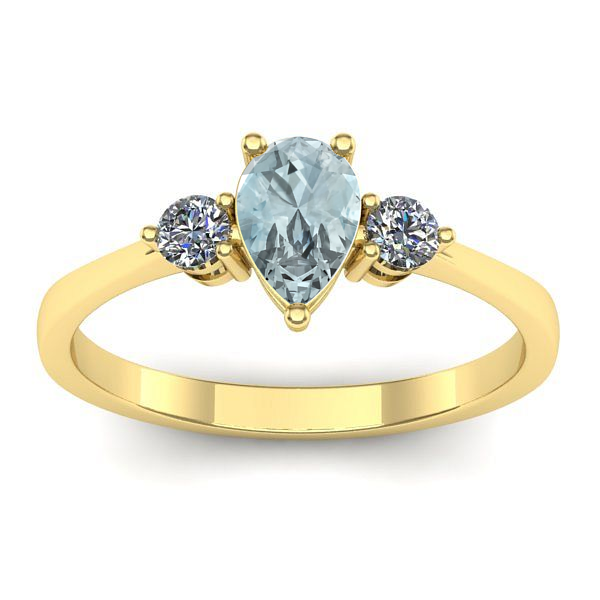 Inel de logodna cu aquamarin lacrima