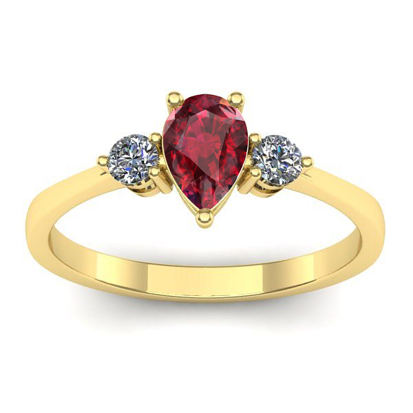 Inel cu rubin lacrima