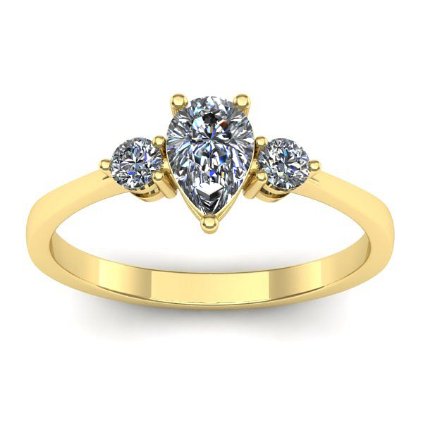 Inel cu safir alb lacrima