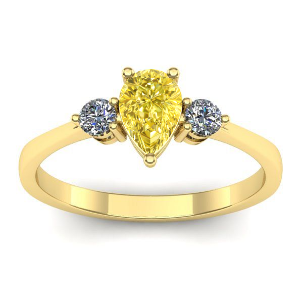 Inel logodna cu safir galben lacrima