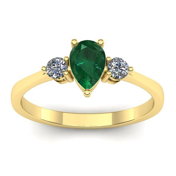 Inel de logodna cu smarald lacrima