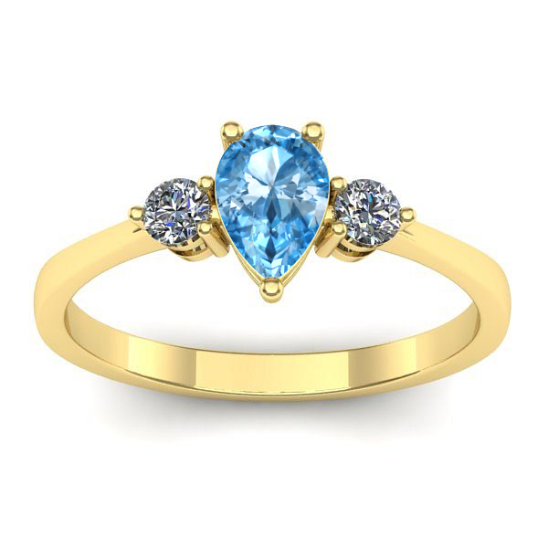 Inel de logodna cu topaz blue lacrima