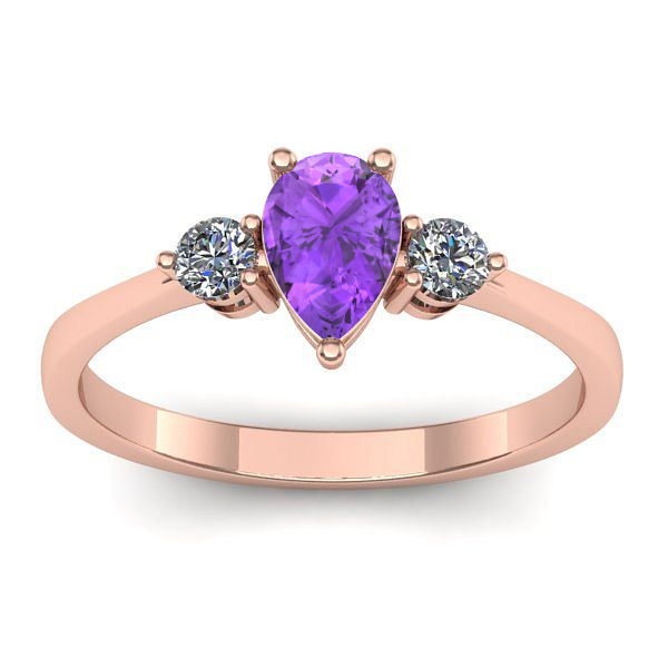 Inel de logodna cu ametist lacrima