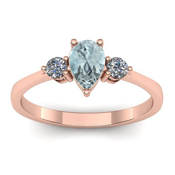 Inel cu aquamarin lacrima